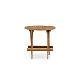 Skipper Round Teak Outdoor Folding Side Table - Teak Warehouse