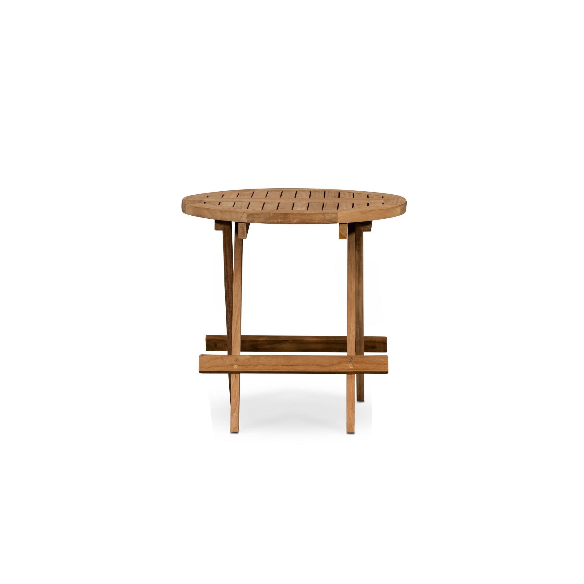 Skipper Round Teak Outdoor Folding Side Table