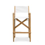 White Santorini teak folding outdoor bar chair