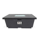 Concrete Square Fire Pit (Black) Teak Warehouse
