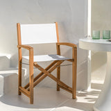 Santorini Teak Outdoor Folding Dining Chair (White) Teak Warehouse