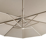 Carmel Round Cantilever Umbrella (Taupe Canopy, Linen Frame) - Teak Warehouse
