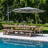 Carmel Round Cantilever Umbrella (Gris Canopy, Anthracite Frame) - Teak Warehouse
