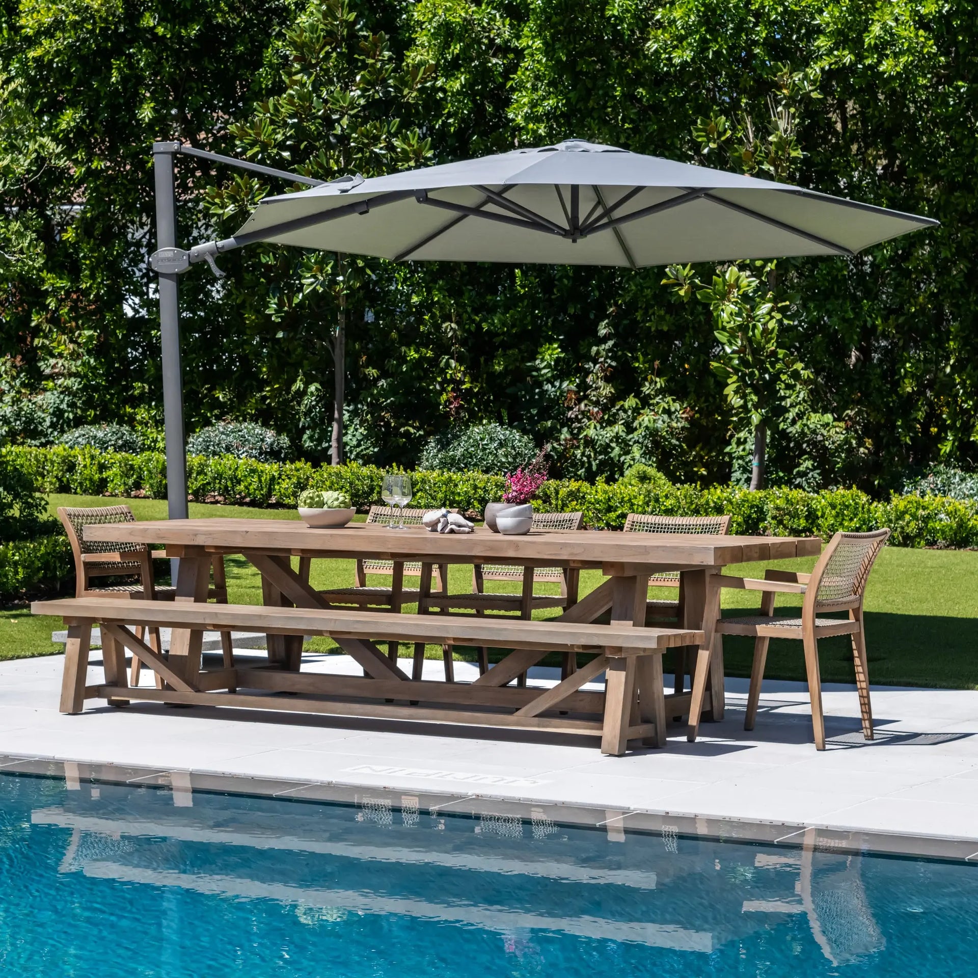 builders warehouse patio umbrellas Wood Grain Cantilever Umbrella To extend your outdoor living leasure time JEAREY 11 ft. Square Cantilever