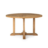 Round Teak Pedestal Dining Table 51" - Teak Warehouse