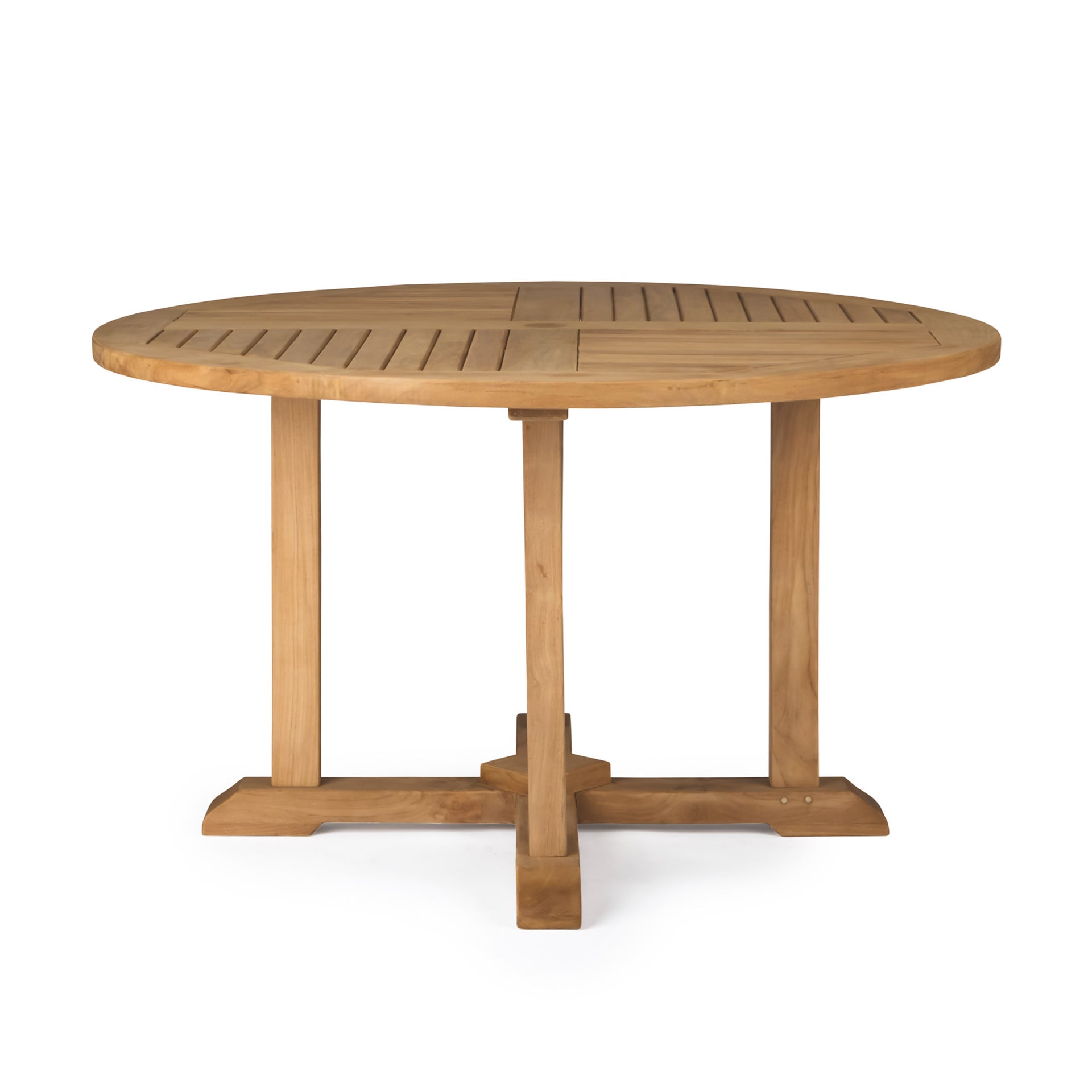 Round Teak Pedestal Dining Table 59"