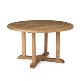 Round Teak Pedestal Dining Table 59" - Teak Warehouse