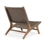 Taupe rope seat outdoor teak relaxing chair