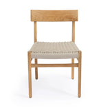 Ravoli teak outdoor dining chair with cream rope seat