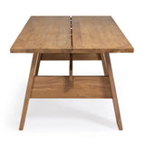 Bradford teak outdoor dining table with angled legs