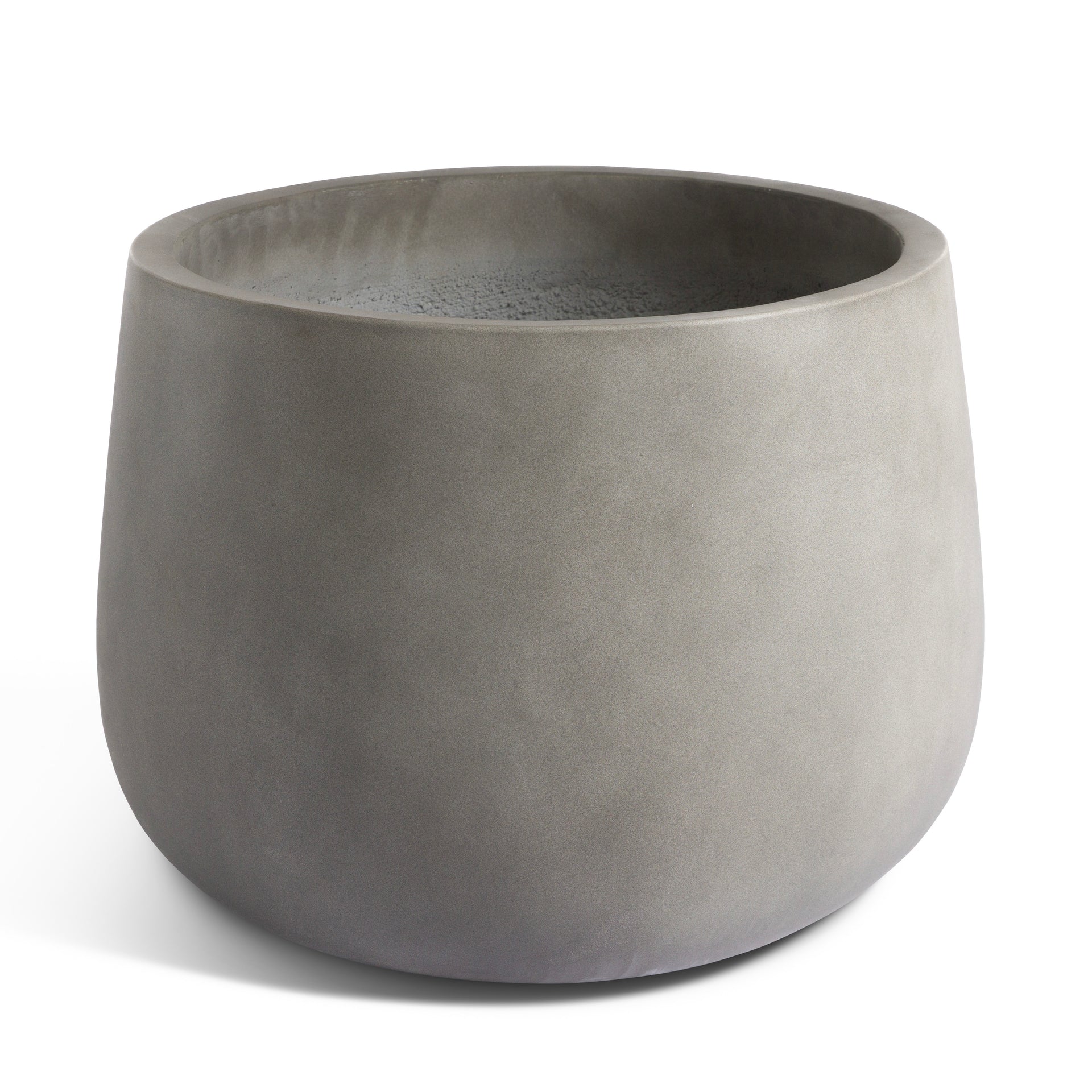 Flora Round Polished Concrete Planter Low 22"