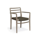 Troy Weathered Teak and Wicker Outdoor Stackable Dining Arm Chair Teak Warehouse