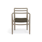 Troy Weathered Teak and Wicker Outdoor Stackable Dining Arm Chair Teak Warehouse
