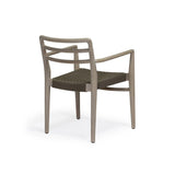 Troy Weathered Teak and Wicker Outdoor Stackable Dining Arm Chair Teak Warehouse