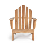 Close-up view of the Adirondack Teak Outdoor Relaxing Chair highlighting the spacious seat and supportive backrest for ultimate comfort.