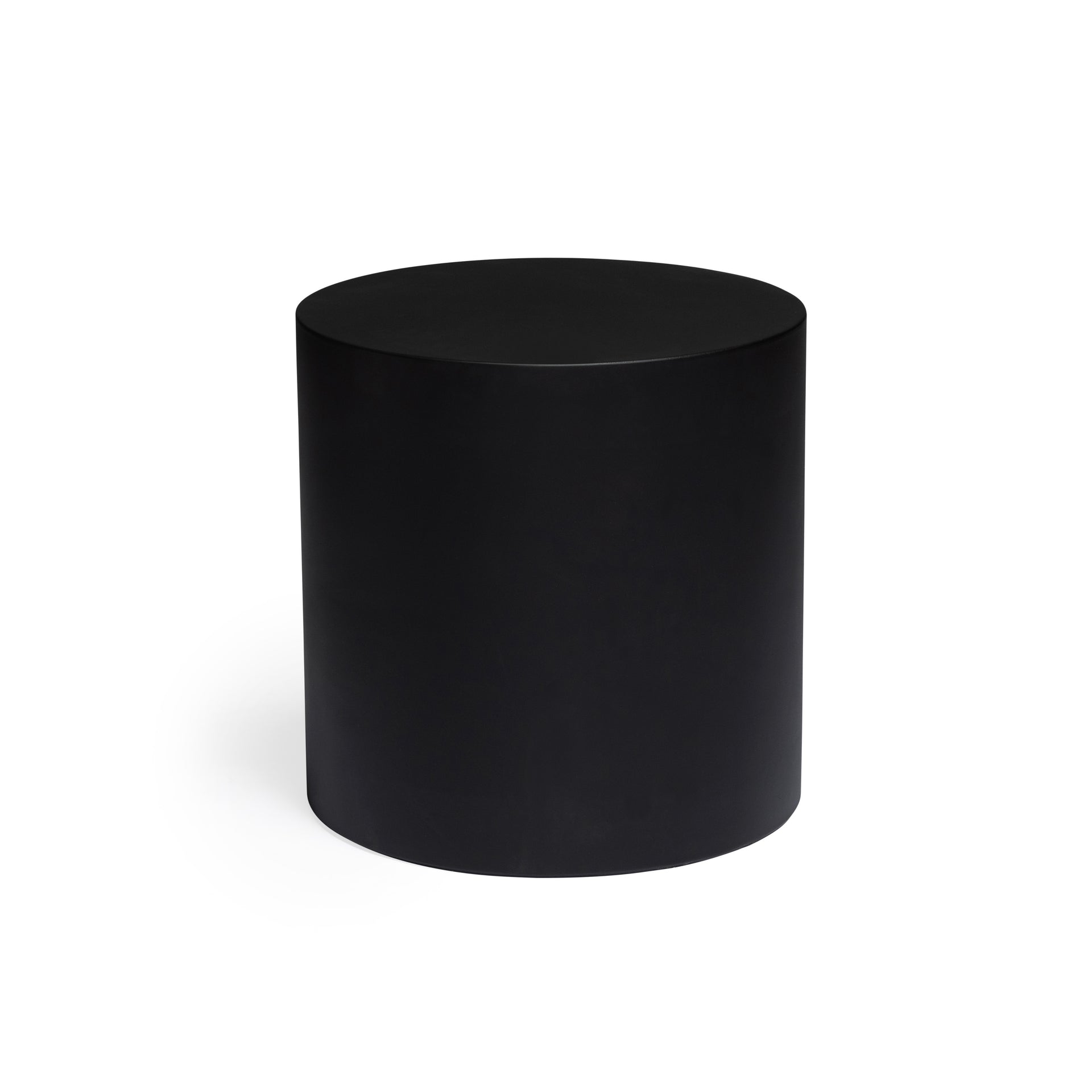 Polished Concrete Outdoor Round Accent Table 16" (Black)