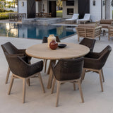 Napa Weathered Teak Outdoor Round Dining Table Teak Warehouse