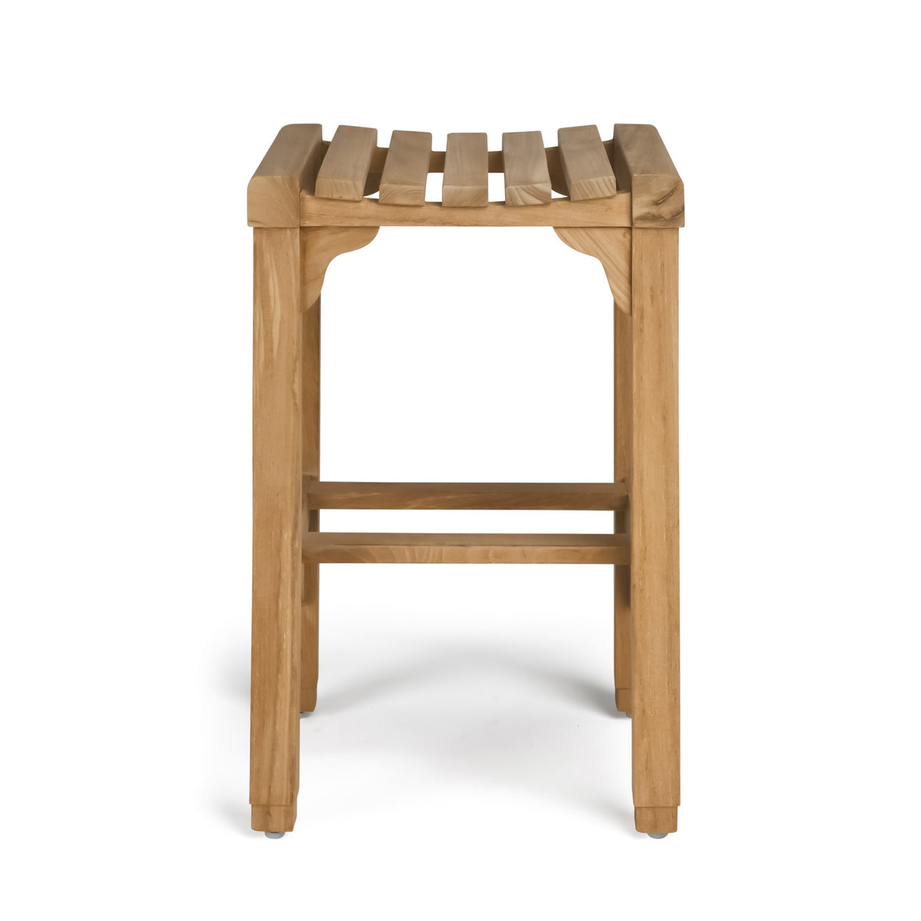 Classic Teak Outdoor Backless Bar Stool