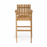 Toscana teak outdoor bar arm chair front view