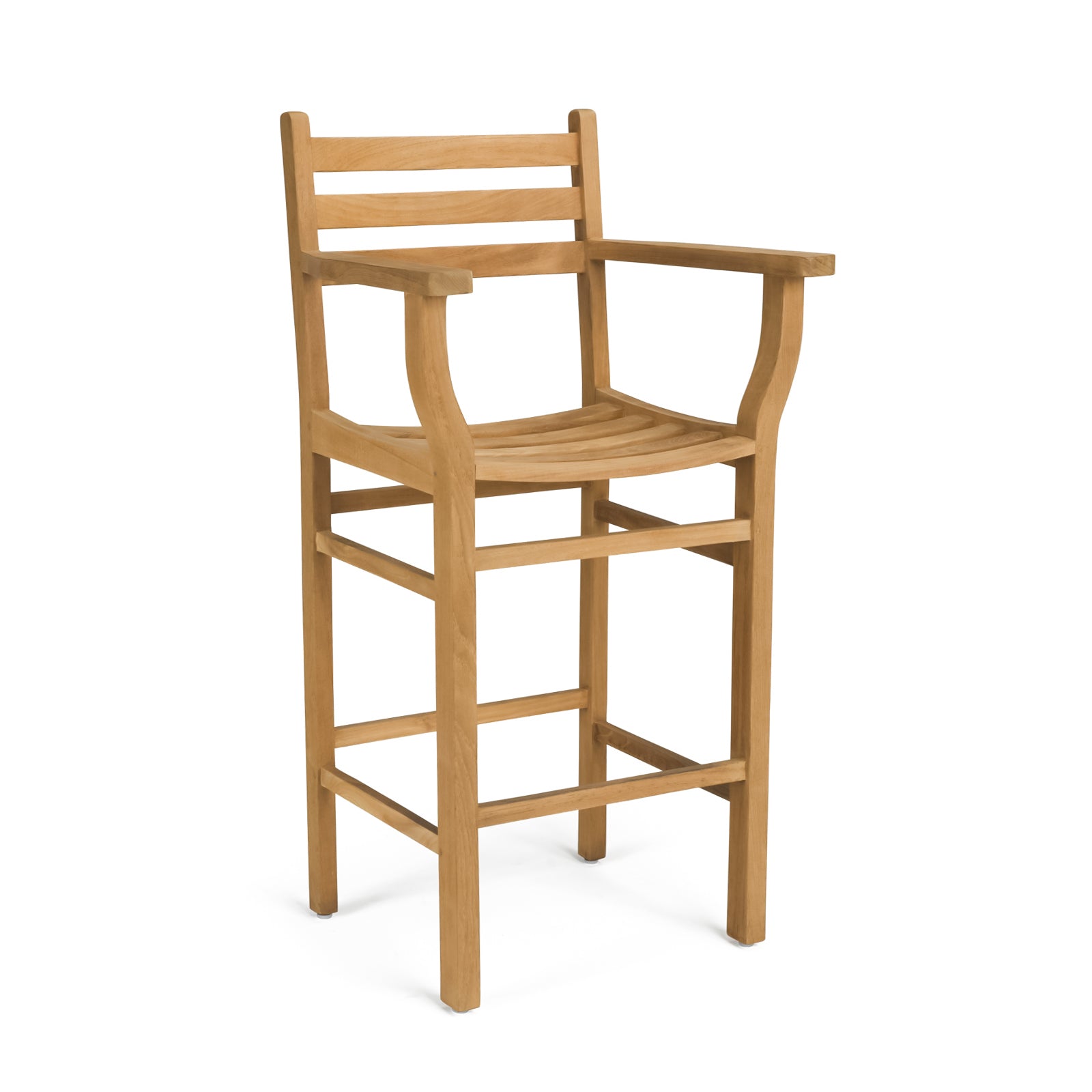 Pager Teak Outdoor Arm Bar Stool