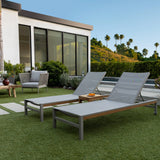 Beverly Hills Aluminum Outdoor Sun Lounger (Stone) - Teak Warehouse