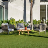 Stone-colored Beverly Hills rope outdoor chair on patio