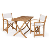 Santorini Teak Outdoor Dining Set (White) Teak Warehouse