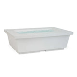 Concrete Rectangle Fire Pit (White) Teak Warehouse