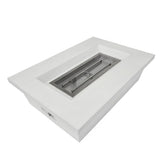 Concrete Rectangle Fire Pit (White) Teak Warehouse