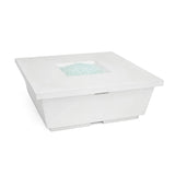 Concrete Square Fire Pit (White) Teak Warehouse