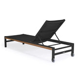 Beverly Hills Aluminum Outdoor Sun Lounger (Black) Teak Warehouse