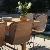 Georgia Wicker Outdoor Dining Side Chair (Honey) Teak Warehouse