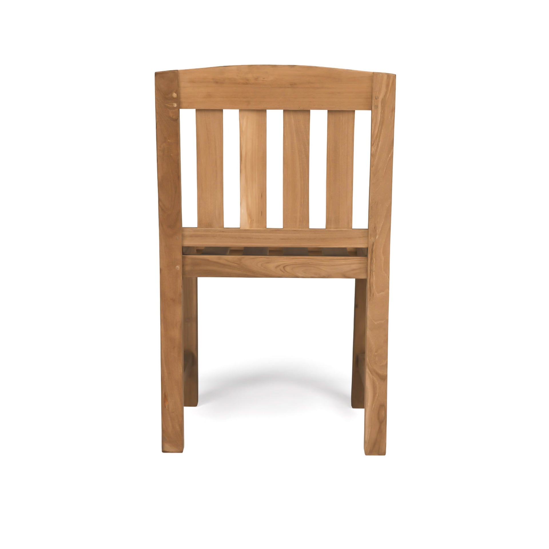 Newport teak outdoor side chair with slatted back