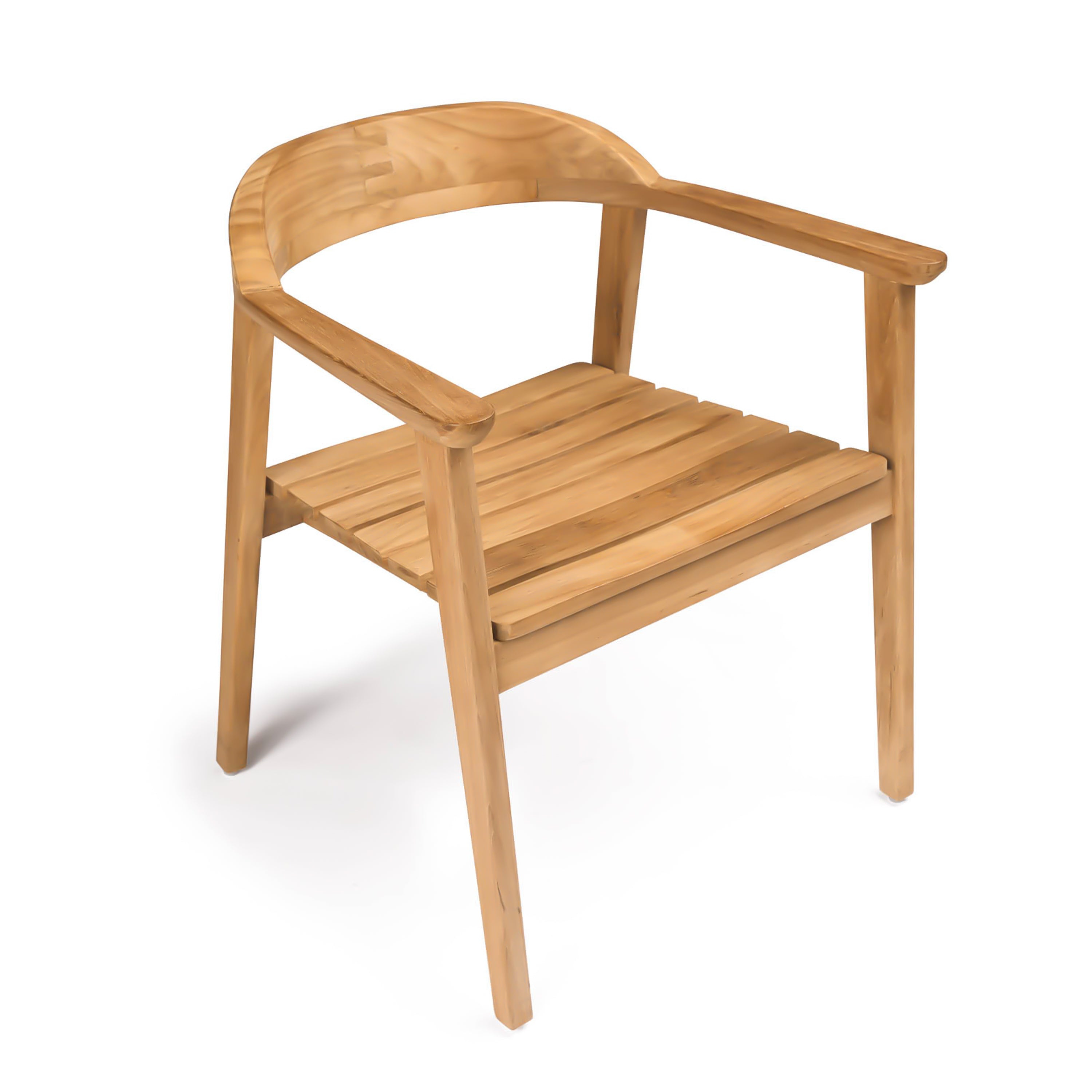 Neil Teak Outdoor Dining Chair with armrests