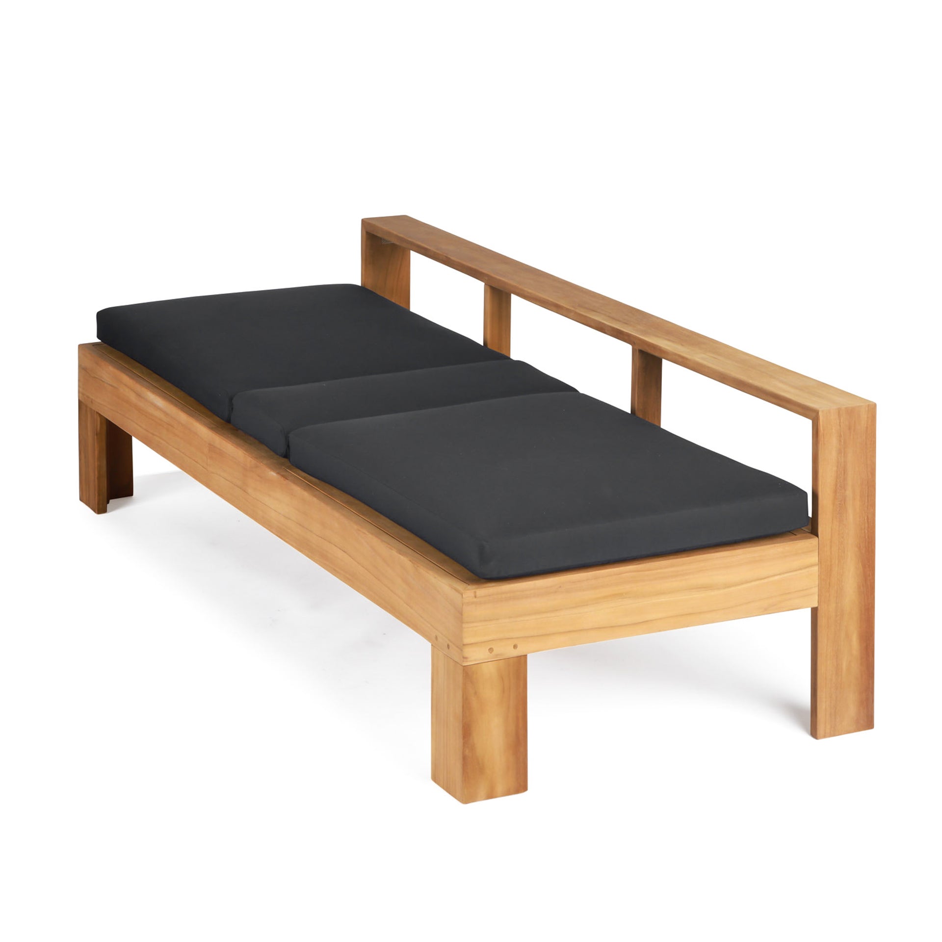 Havana Teak Outdoor Sun Lounger (Cushion Included - Laguna Storm)