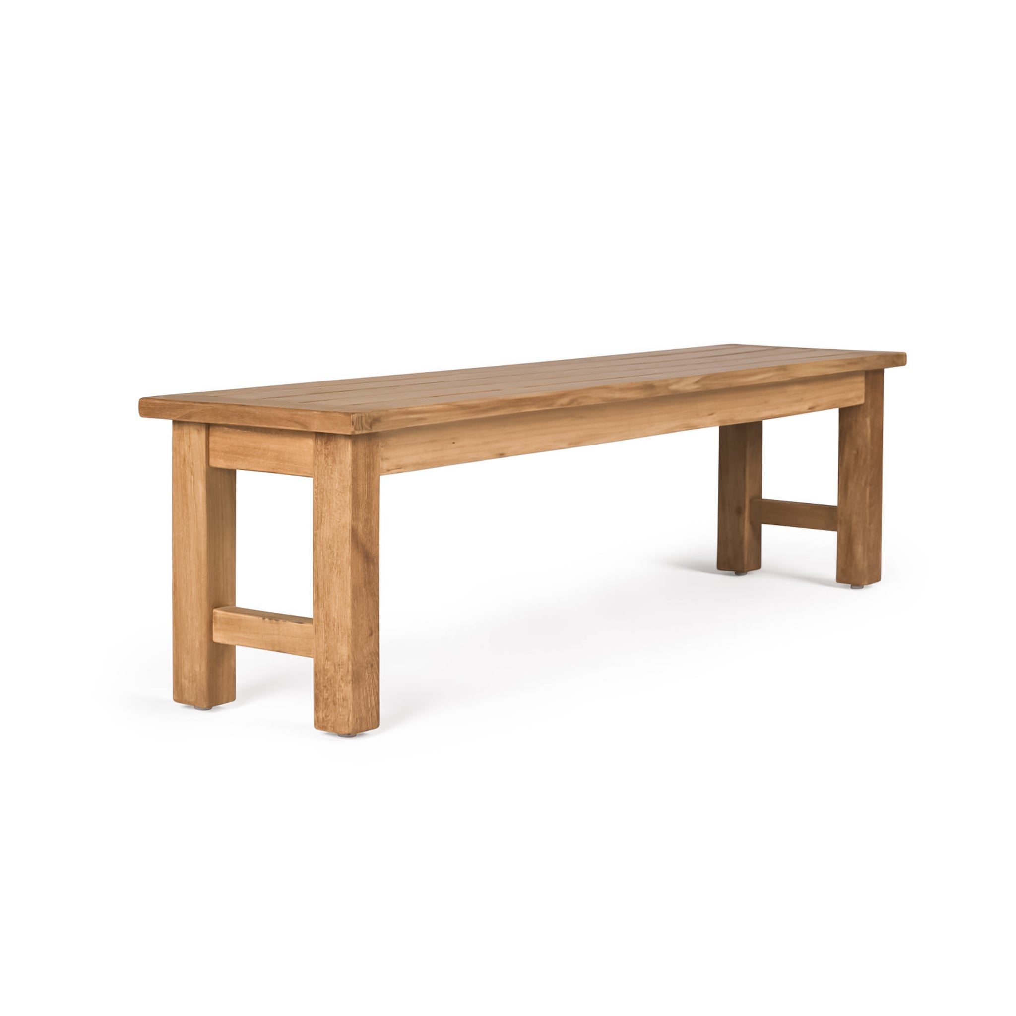 90-inch teak wood outdoor backless bench