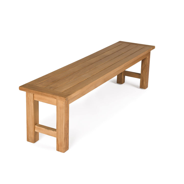 66-inch backless teak outdoor bench