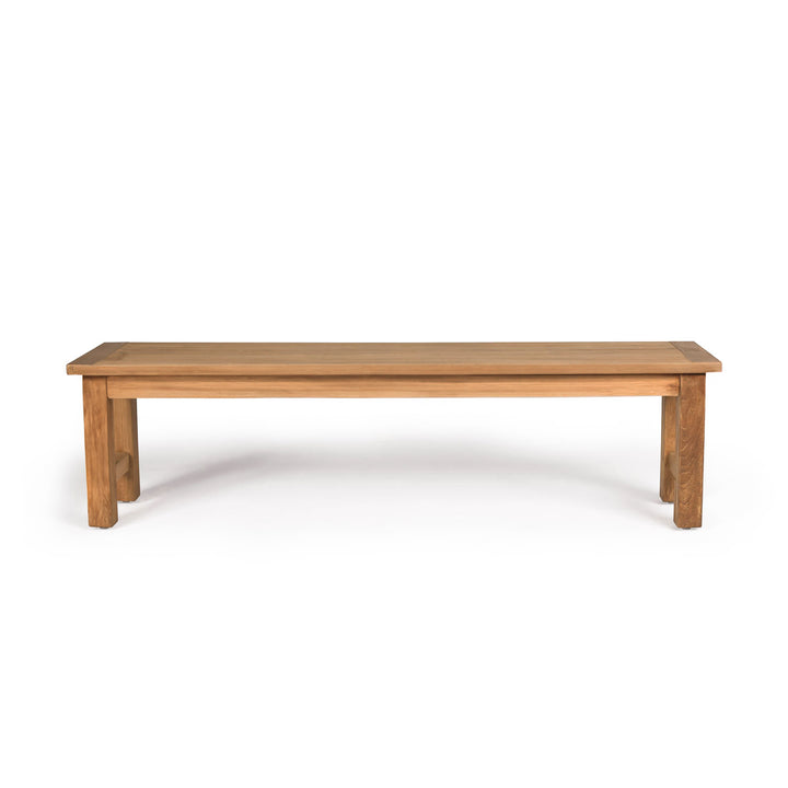 90-inch backless teak outdoor bench
