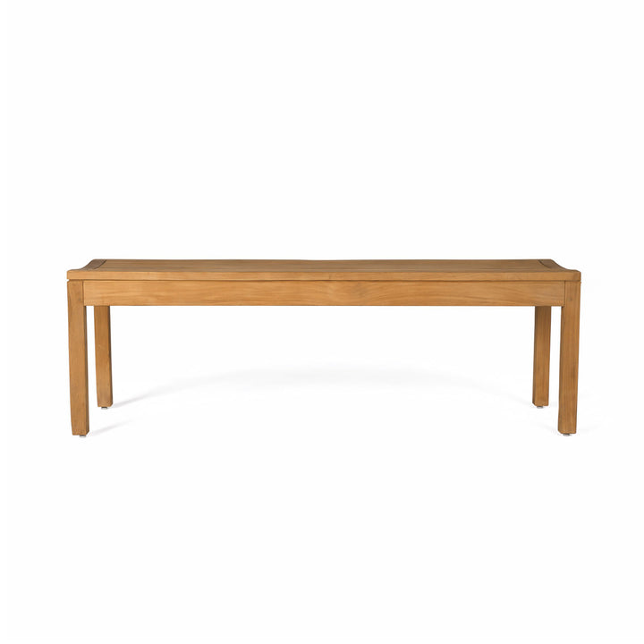 47-inch backless outdoor teak bench