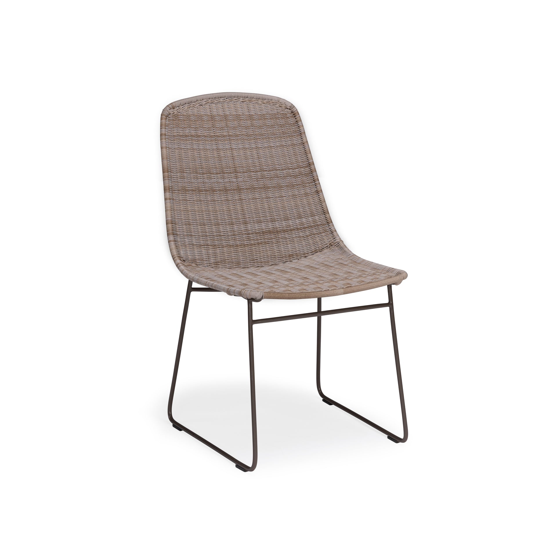 Georgia Wicker Outdoor Dining Side Chair (Stone)