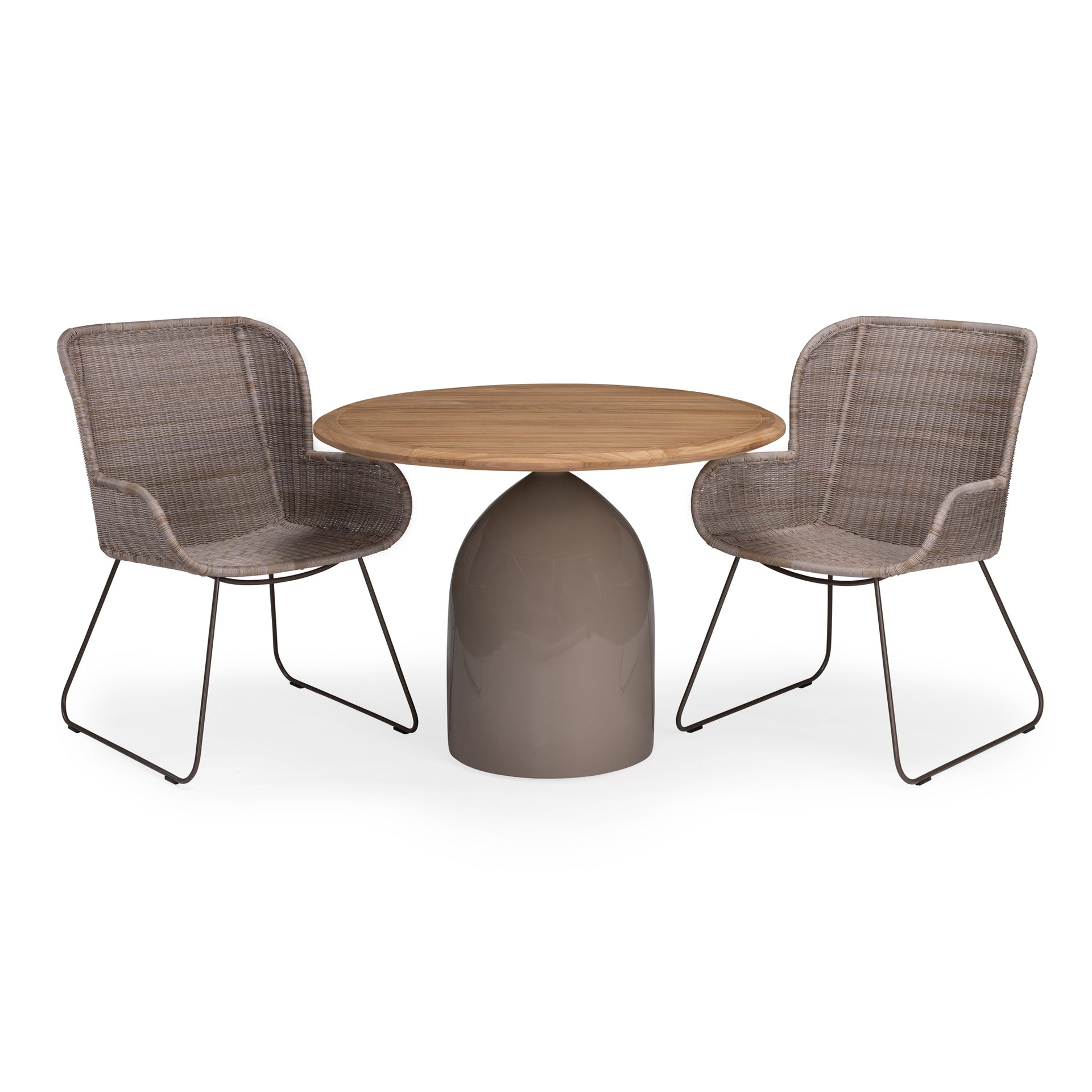 Georgia Wicker Outdoor Dining Arm Chair (Stone)