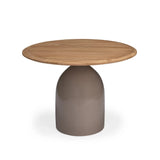 Leni Teak and Fiberglass Outdoor Dining Table (Taupe) Teak Warehouse