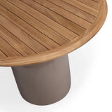 Leni Teak and Fiberglass Outdoor Dining Table (Taupe) Teak Warehouse