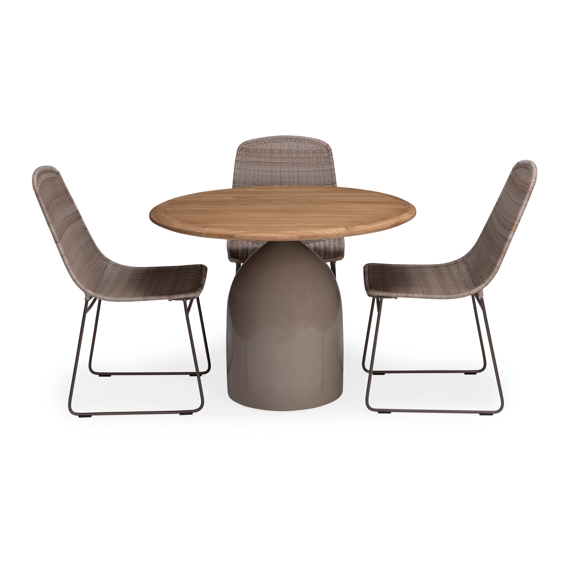 Leni Teak and Fiberglass Outdoor Dining Table (Taupe)