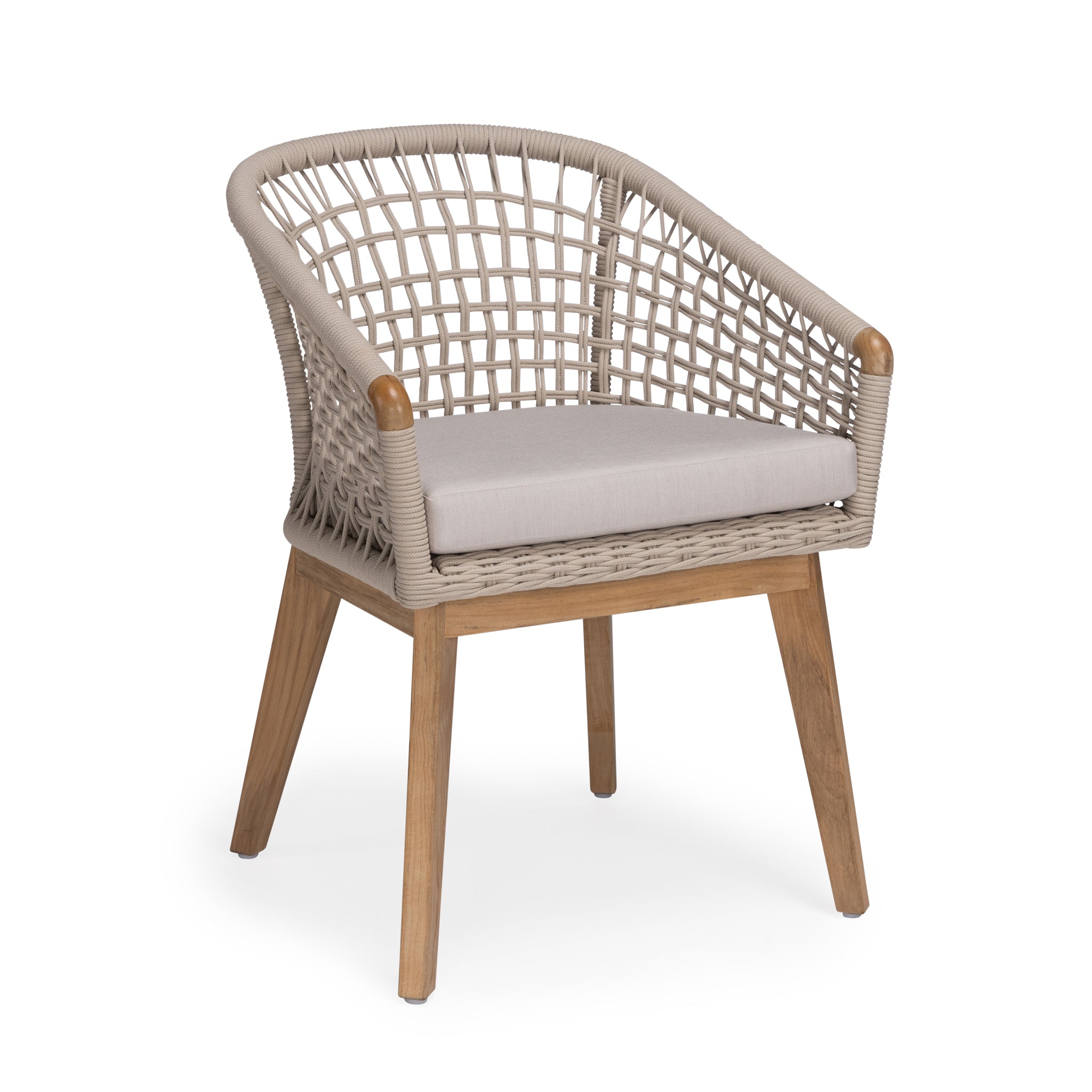 Cream Ravoli teak and rope outdoor armchair