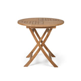 Yacht Teak Folding Dining Table 27" Round Teak Warehouse