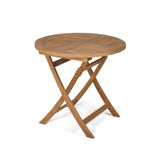 Yacht Teak Folding Dining Table 27" Round Teak Warehouse