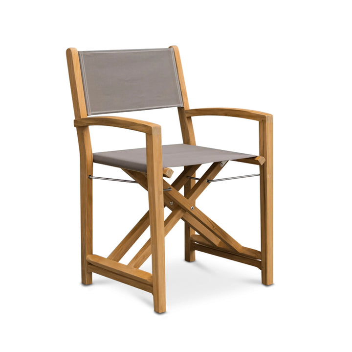 Santorini Teak Outdoor Folding Dining Chair (Taupe) Teak Warehouse