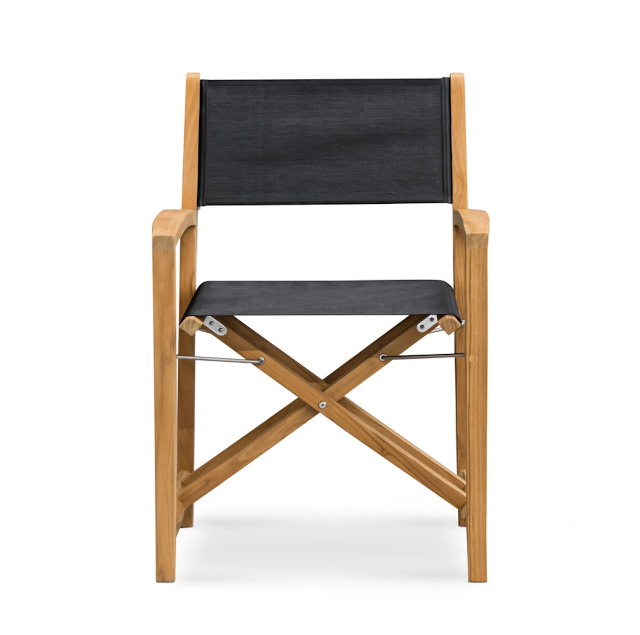 Santorini Teak Outdoor Folding Dining Chair (Black) Teak Warehouse