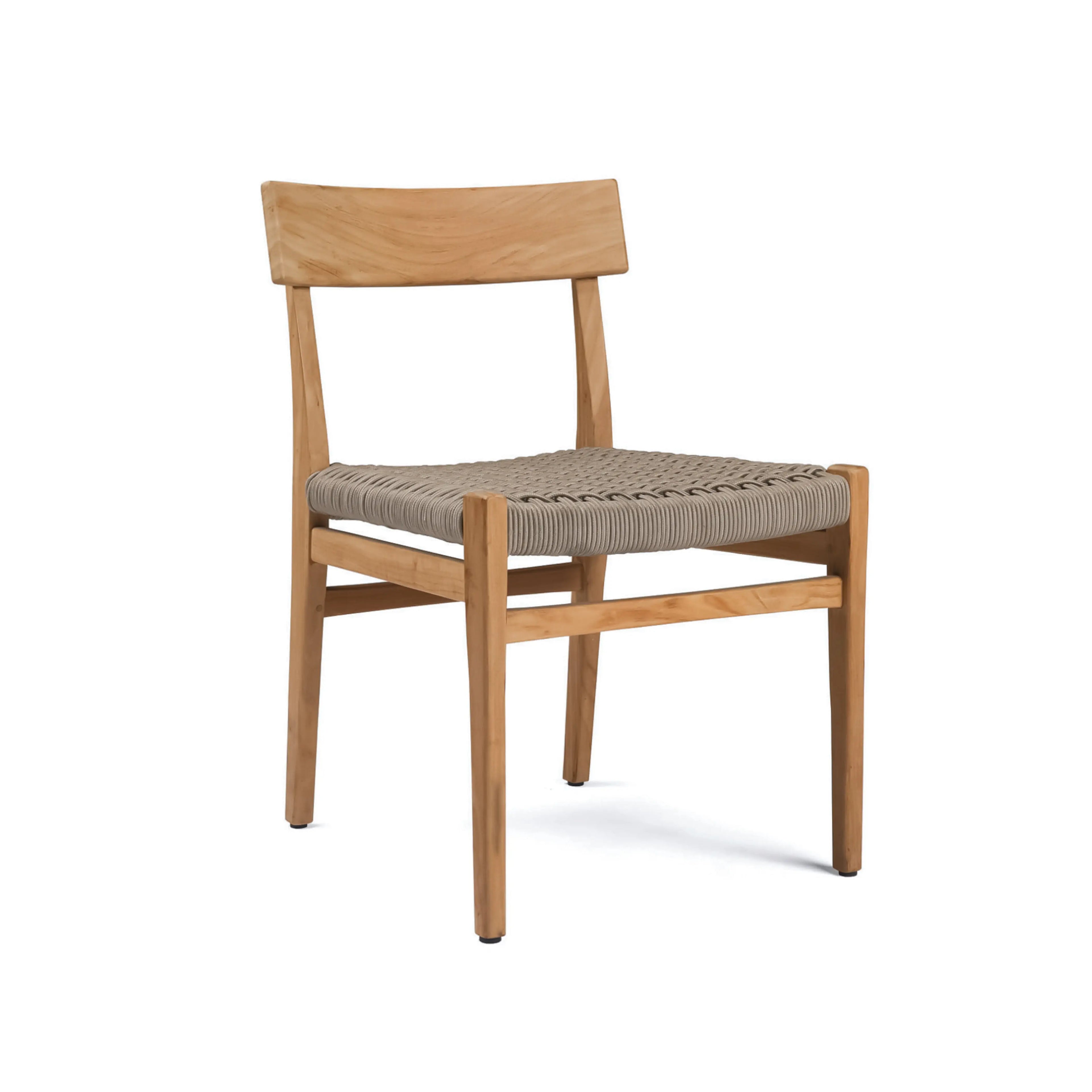 Ravoli Teak and Rope Outdoor Dining Side Chair (Taupe) Teak Warehouse